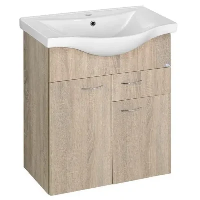 Aqualine Keramia Fresh - izlietnes skapītis 60x74x34 cm, Platīna ozols 50066