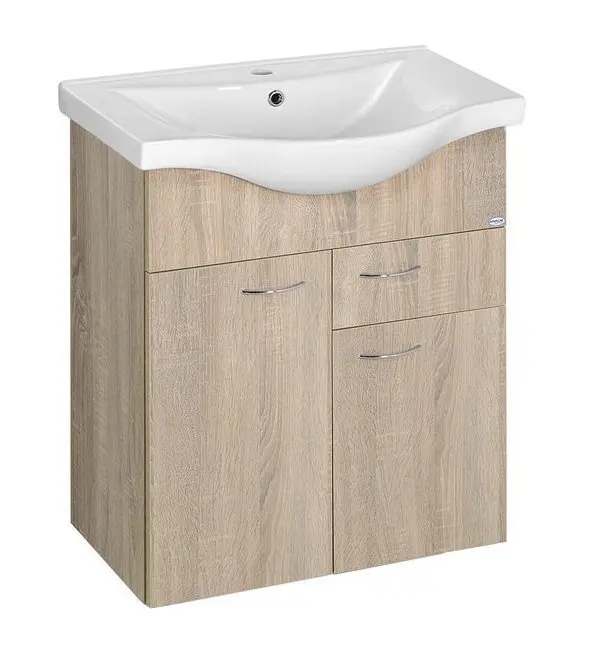 Aqualine Keramia Fresh - izlietnes skapītis 60x74x34 cm, Platīna ozols 50066