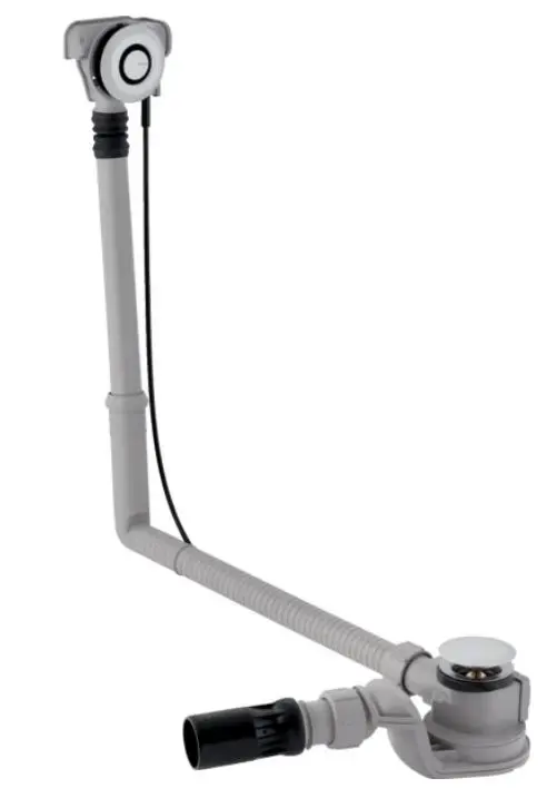 Geberit piederumi - noteces un pārplūdes komplekts vannām, PushControl ekscentra vadība, garums: 500 mm, hromēts 150.751.21.6