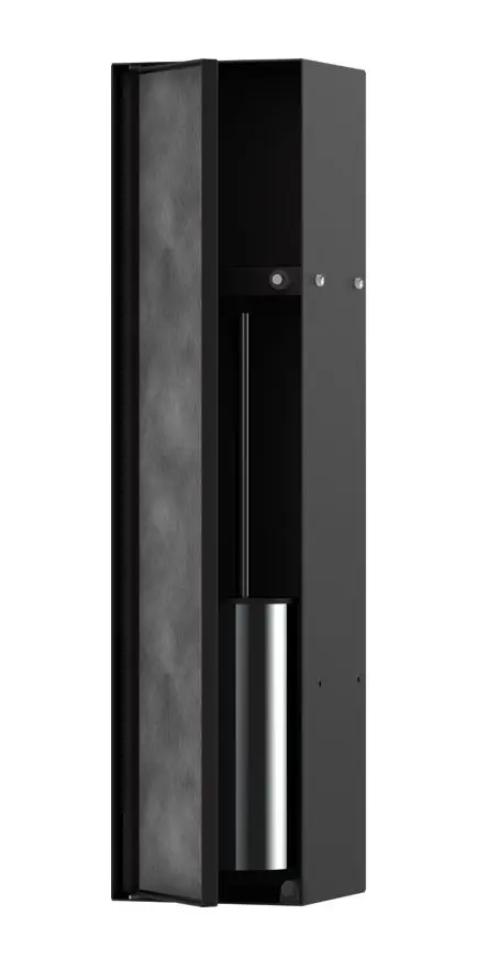 Hansgrohe XtraStoris Rock - zemapmetuma WC birstes turētājs ar plauktu, matēti melns 56060670