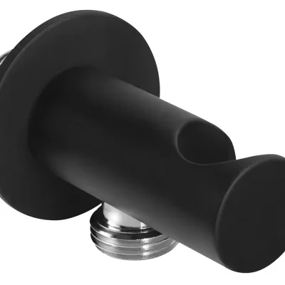 Sapho Accessoires - sienas pieslēguma līkums ar turētāju, apaļš, matēti melns SG203NE