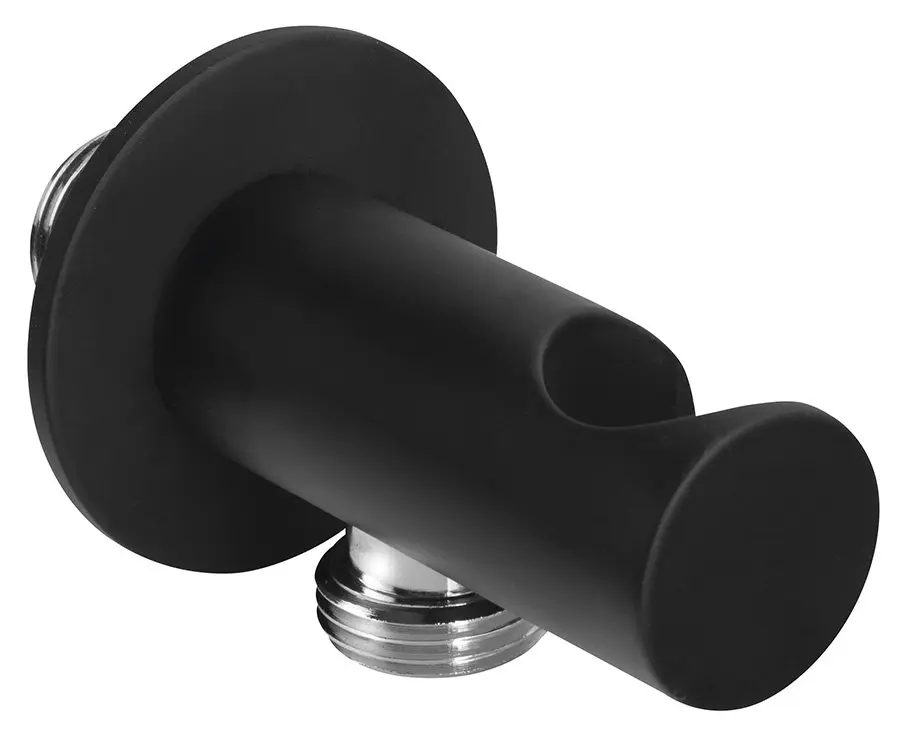 Sapho Accessoires - sienas pieslēguma līkums ar turētāju, apaļš, matēti melns SG203NE