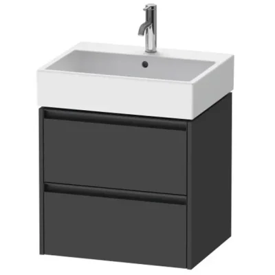 Duravit Ketho.2 - izlietnes skapītis, 55x58x46 cm, 2 atvilktnes, grafīta matēts K25275049490000