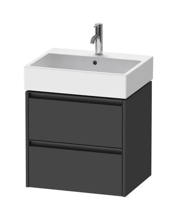Duravit Ketho.2 - izlietnes skapītis, 55x58x46 cm, 2 atvilktnes, grafīta matēts K25275049490000