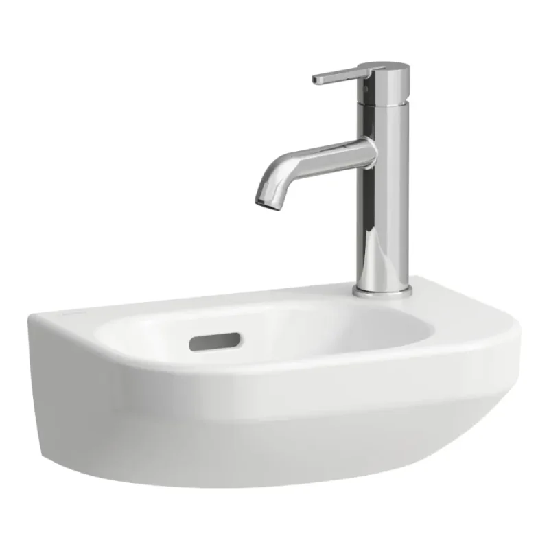 Laufen Lua - rokas izlietne 36x25 cm, ar pārplūdi, jaucējkrāna caurums labajā pusē, LCC, balta H8150804001061
