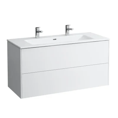 Laufen Pro S - dubultizlietne ar zemizlietnes skapi, 120x61x50 cm, 2 atvilktnes, matēti balta H8649632601071