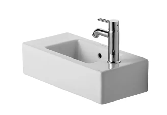 Duravit Vero - rokas izlietne 50x25 cm, 1 caurums maisītājam labajā pusē, Alpu balts 0703500008