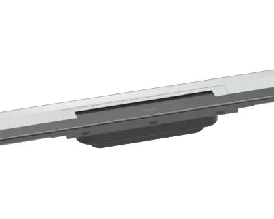 Hansgrohe RainDrain Flex - dušas noteka 1200 ar nerūsējošā tērauda resti, saīsināma, montāžai pie sienas, hromēta 56054000