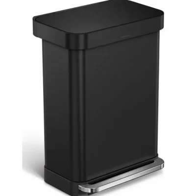 Simplehuman atkritumu tvertne - 55 l atkritumu tvertne ar maisiņu kabatu, matēti melna CW2103