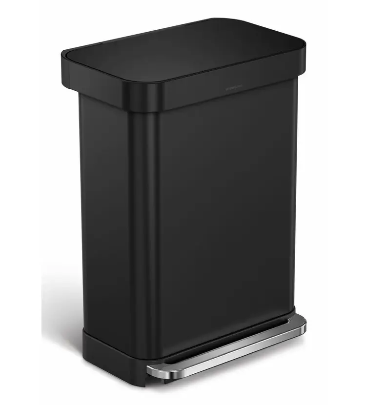 Simplehuman atkritumu tvertne - 55 l atkritumu tvertne ar maisiņu kabatu, matēti melna CW2103
