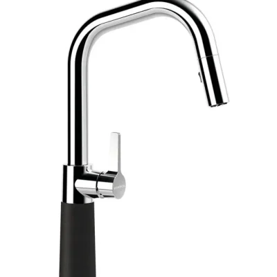 SCHOCK SC-530 - virtuves izlietnes maisītājs ar izvelkamu dušu, Onyx/hroms 556120GON