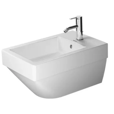 Duravit Vero Air - dušas tualete 370x570 mm, ar pārplūdi, ar jaucējkrāna atveri, WonderGliss, balta 22741500001