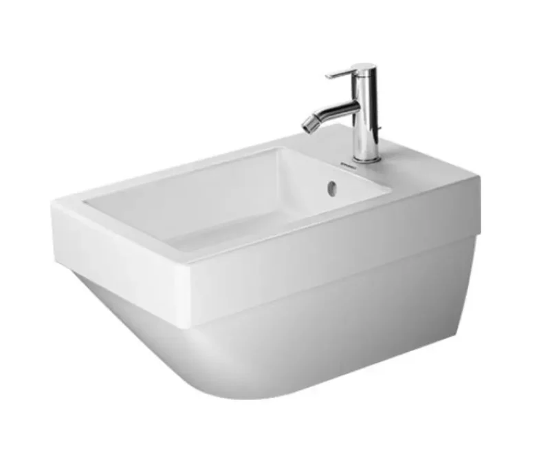 Duravit Vero Air - dušas tualete 370x570 mm, ar pārplūdi, ar jaucējkrāna atveri, WonderGliss, balta 22741500001