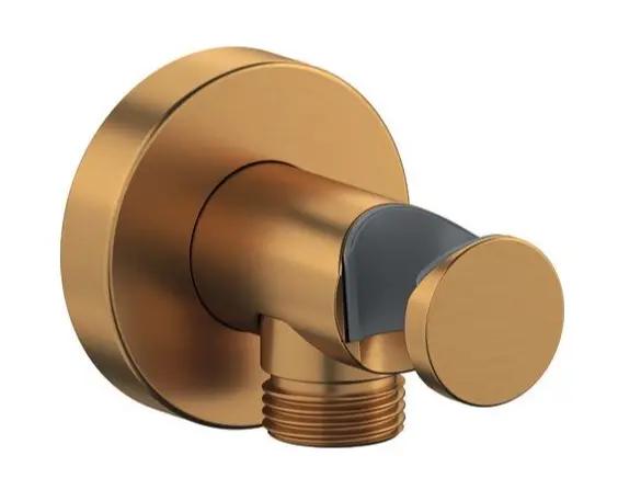 Duravit piederumi - dušas pieslēguma līkums ar turētāju, matēta bronza UV0630009004