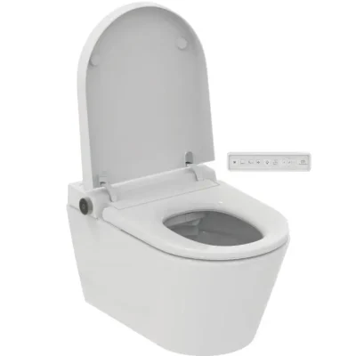 Ideal Standard i.life E - dušas WC ar keramiku, montāža pie sienas, SoftClose, RimLS+, balts K875501