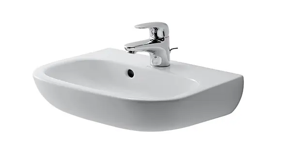 Duravit D-Code - rokas izlietne 45x34 cm, ar 1 jaucējkrāna caurumu, Alpu balts 07054500002
