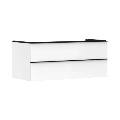 Hansgrohe Xelu Q - izlietnes apakškabinets, 50x118x55 cm, 2 atvilktnes, balts spīdīgs/matēti melns 54082670