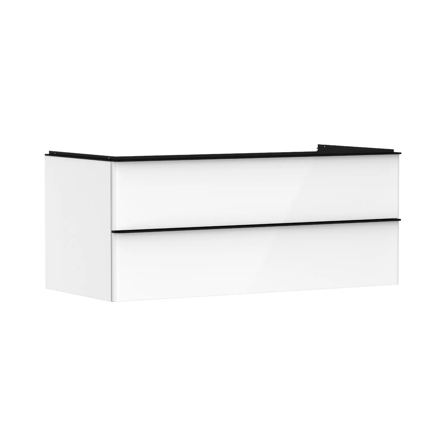 Hansgrohe Xelu Q - izlietnes apakškabinets, 50x118x55 cm, 2 atvilktnes, balts spīdīgs/matēti melns 54082670