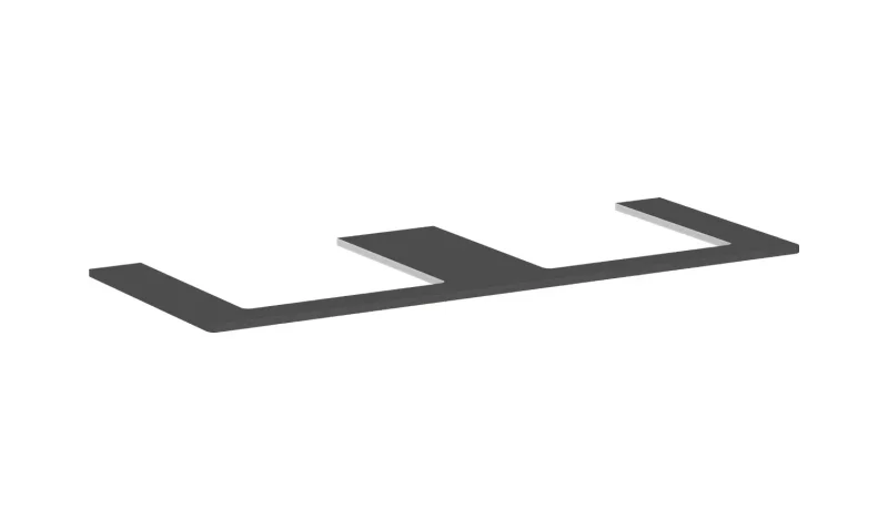 Hansgrohe Xelu Q - izlietnes virsma 136x55 cm, 2 izgriezumi, matēti pelēka 54099910
