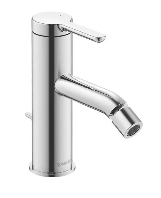 Duravit C.1 - brīvi stāvošs bidē maisītājs ar izteku, hromēts C12400001010