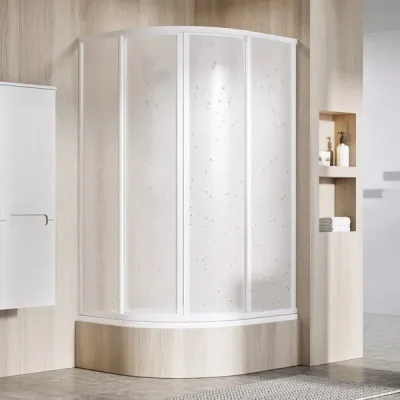 Ravak Supernova - četrdaļīga ceturtdaļapļa dušas kabīne SKCP4-90 Sabina, 88-90 cm, balta/Pearl 31177V10011