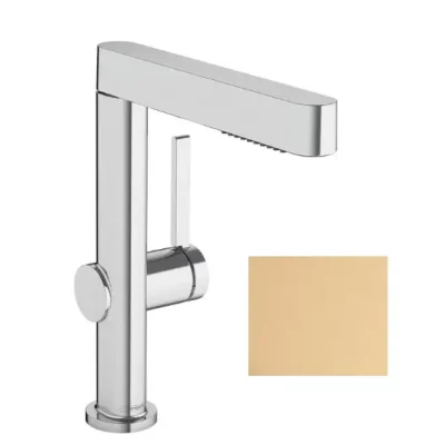 Hansgrohe Finoris - izlietnes maisītājs 230, ar Push-Open noteces komplektu un izvelkamu dušu, EcoSmart, birstēta bronza 76063140