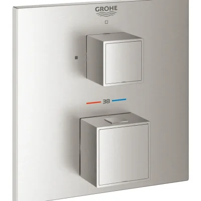 Grohe Grohtherm Cube - termostata dušas maisītājs, zemapmetuma montāža, Supersteel 24153DC0