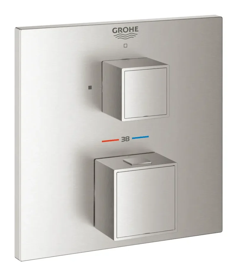 Grohe Grohtherm Cube - termostata dušas maisītājs, zemapmetuma montāža, Supersteel 24153DC0