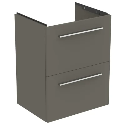 Ideal Standard i.Life S - skapītis rokas izlietnei, 50x38x63 cm, 2 atvilktnes, Quarz melns matēts T5291NG
