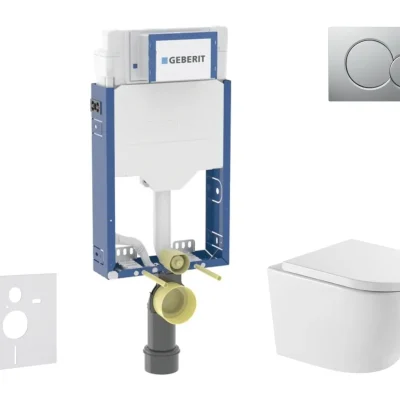Geberit Kombifix - komplekts ar priekšsienas elementu, WC Oudee ar SoftClose sēdekli un Sigma01 vadības plati, hroms matēts lakots SANI15CA2108