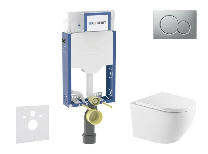 Geberit Kombifix - komplekts ar priekšsienas elementu, WC Oudee ar SoftClose sēdekli un Sigma01 vadības plati, hroms matēts lakots SANI15CA2108