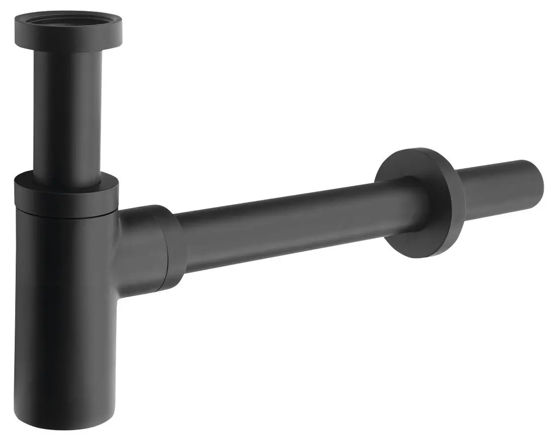 Sapho Siphons - sifons izlietnei 1 1/4, noteka 32 mm, apaļš, matēti melns SI515