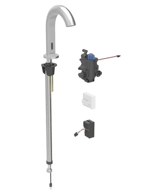 Geberit Piave - elektronisks termostatisks izlietnes maisītājs, tīkla barošana, easy to clean, matēts nerūsējošais tērauds 116.187.SN.1