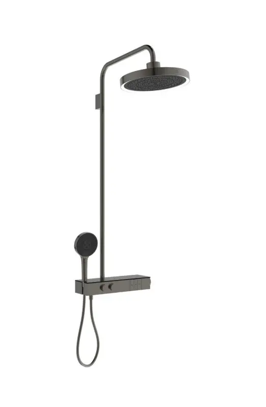 Ideal Standard Ceratherm Solos - dušas komplekts ar termostatu, diametrs 33 cm, 3 strūklu veidi, ar LED apgaismojumu, Magnetic Grey A7883A5