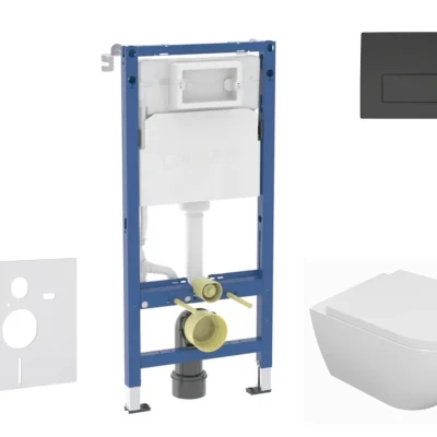 Geberit Duofix - komplekts priekšsienas elements, WC Oudee ar Softclose sēdekli un Delta50 vadības plati, matēti melns SANI11CA5129B