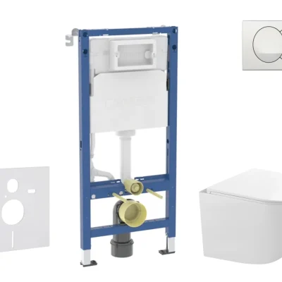 Geberit Duofix - komplekts ar priekšsienas elementu, kompakto WC Gaia ar Softclose sēdekli un Delta vadības plati, balts SANI11CA3150B
