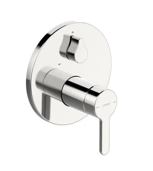 Hansa Designo - vannas vienas sviras maisītājs - zemapmetuma, pārslēdzējs 2 patērētājiem, hroms 81113563