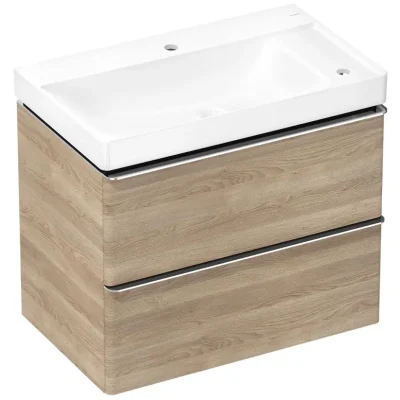 Hansgrohe Xelu Q - izlietne ar apakšskapīti, 63x78x50 cm, 2 atvilktnes, dabīgs ozols/hroms 54382000