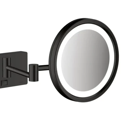 Hansgrohe AddStoris - sienas kosmētikas spogulis ar LED lampu, matēti melns 41790670