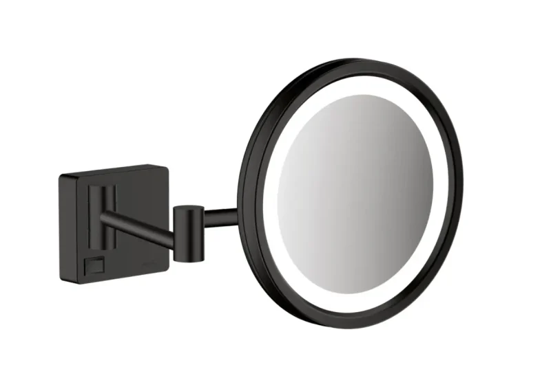 Hansgrohe AddStoris - sienas kosmētikas spogulis ar LED lampu, matēti melns 41790670