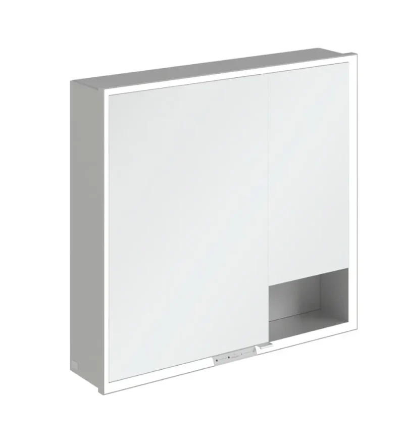 Villeroy & Boch My View+ - spoguļskapītis ar LED apgaismojumu 80x75x17 cm, 2 durvis, pelēks A4818000