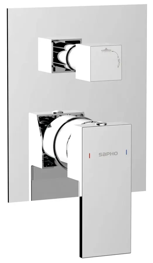 Sapho Cubemix - zemapmetuma maisītājs 2 patērētājiem, ar iebūvējamo korpusu, hroms CM042