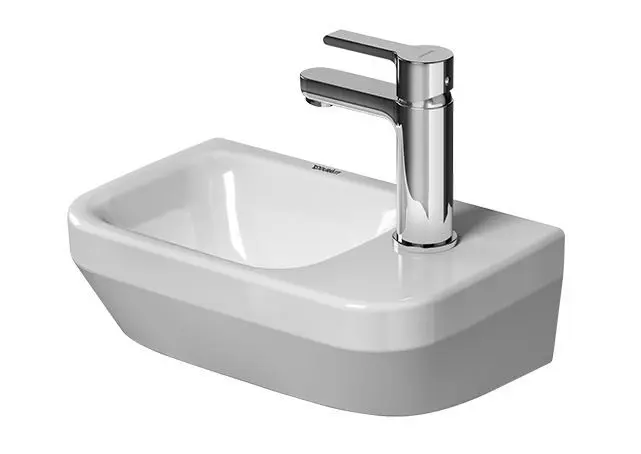Duravit DuraStyle - rokas izlietne 36x22 cm, ar 1 caurumu jaucējkrānam labajā pusē, ar WonderGliss, Alpu balts 07133600001