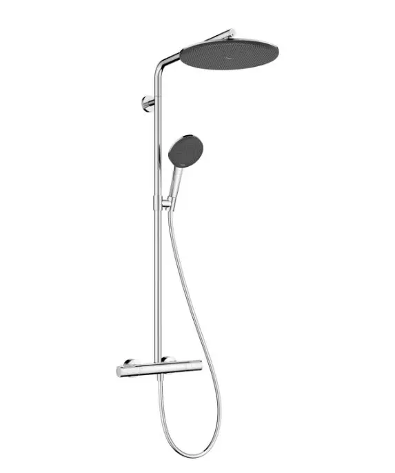 Hansgrohe Raindance Alive S Puro - dušas komplekts ar termostatu, 21x34 cm, 3 strūklas režīmi, EcoSmart, hroms 24593000