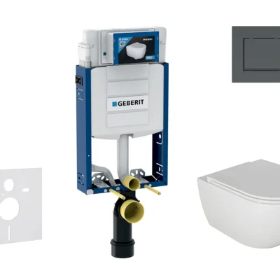 Geberit Kombifix - komplekts ar priekšsienas elementu, WC Oudee un Softclose sēdekli, vadības plati Sigma20, matēti melns/melns SANI15CA5104