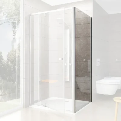 Ravak Pivot - dušas siena PPS-90, 87-90 cm, satinēts/caurspīdīgs stikls 90G70U00Z1