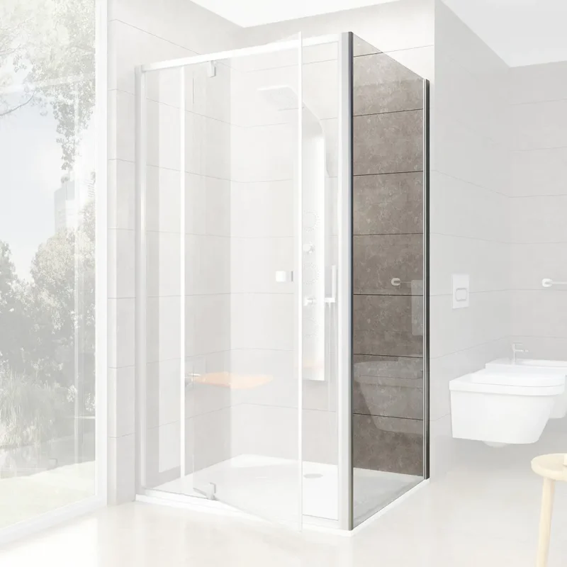 Ravak Pivot - dušas siena PPS-90, 87-90 cm, satinēts/caurspīdīgs stikls 90G70U00Z1