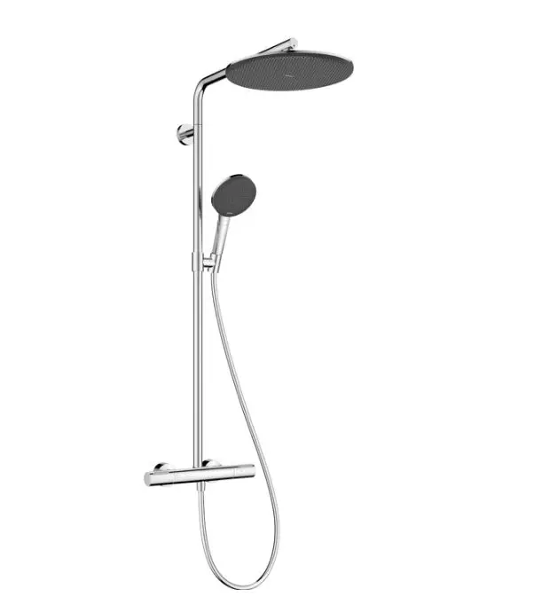 Hansgrohe Raindance Alive S Puro - dušas komplekts ar termostatu, 21x34 cm, 3 strūklas veidi, hroms 24592000
