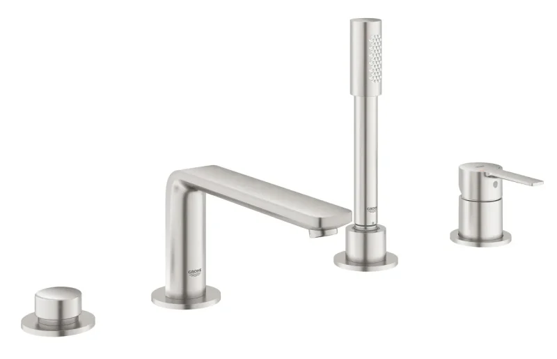 Grohe Lineare - vannas malas maisītājs, 4 caurumu montāža, SuperSteel 19577DC1