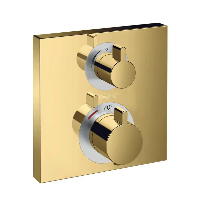 Hansgrohe Ecostat Square - termostata maisītājs - zemapmetuma 2 patērētājiem, pulēts zelts 15714990